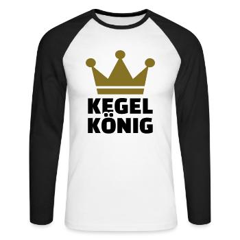 Kegeln - Unisex Baseballshirt langarm - Weiß/Schwarz - Vorne - Nik (191cm)