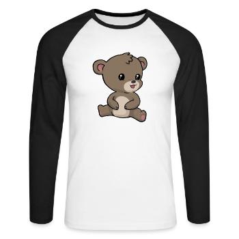 Little teddy bear - Unisex Long Sleeve Baseball T-Shirt - white/black - Front - Nik (191cm)