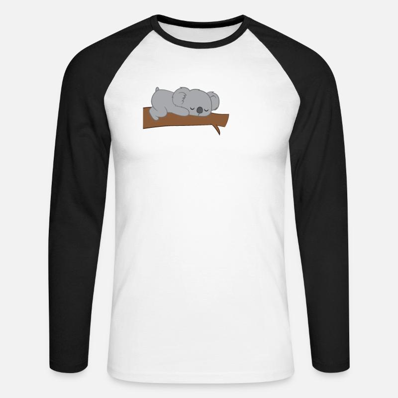 Koala - Kaolabär - Koalas - Motivation - Sarkasmus - Unisex Baseballshirt langarm - Weiß/Schwarz