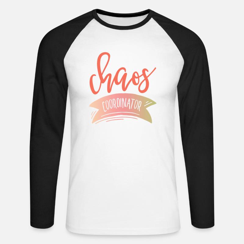 Chaos COORDINATOR - Unisex Baseballshirt langarm - Weiß/Schwarz