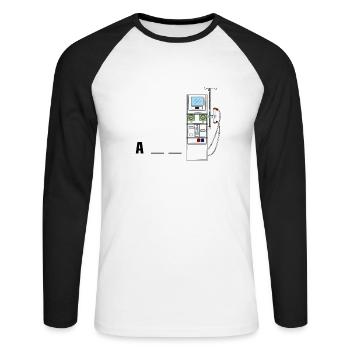 Dialysis Hemodialysis Hemodiafiltration Gift - Unisex Long Sleeve Baseball T-Shirt - white/black - Front - Nik (191cm)