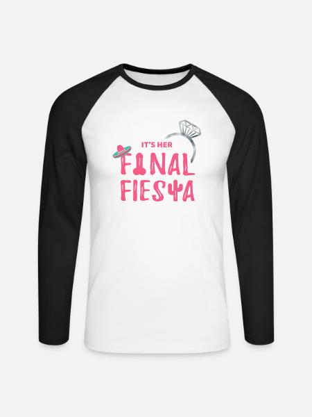 Junggesellinnenabschied Braut My Final Fiesta - Unisex Baseballshirt langarm - Weiß/Schwarz