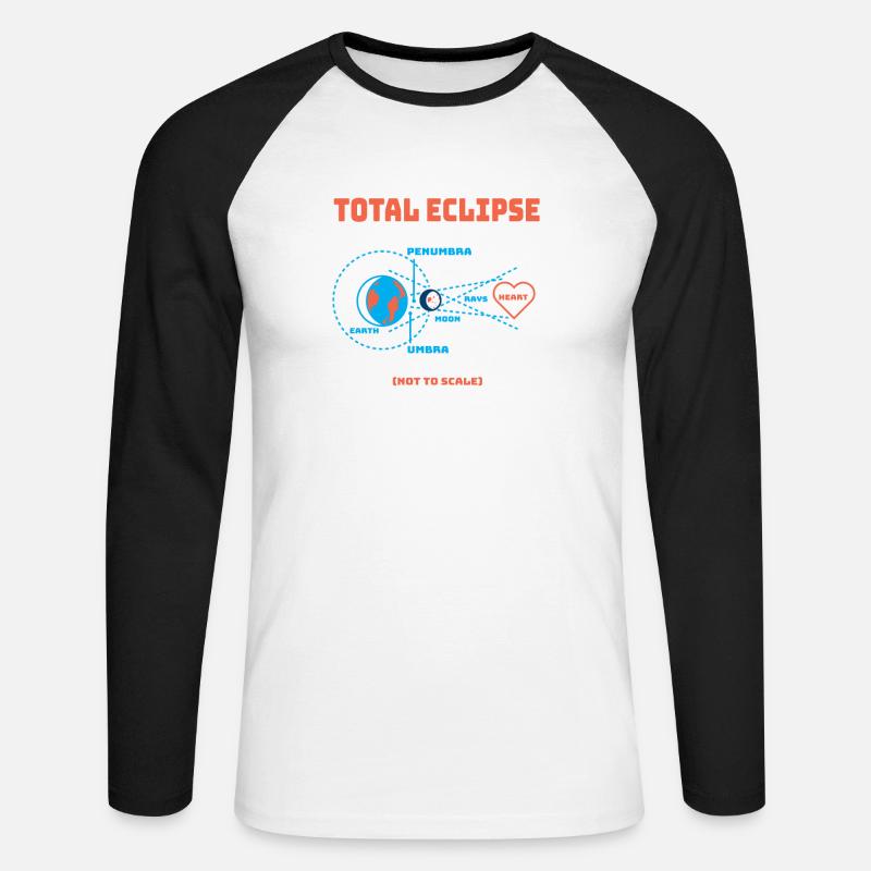 Total Eclipse Erde Mondfinsternis Sonnensystem - Unisex Baseballshirt langarm - Weiß/Schwarz