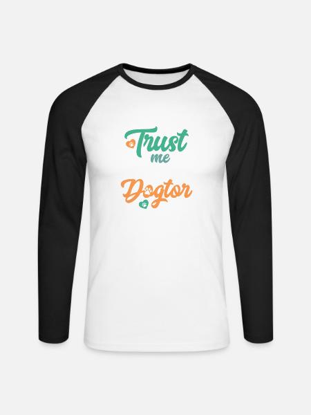 Tierarzt Geschenk | Tiermediziner - Unisex Baseballshirt langarm - Weiß/Schwarz
