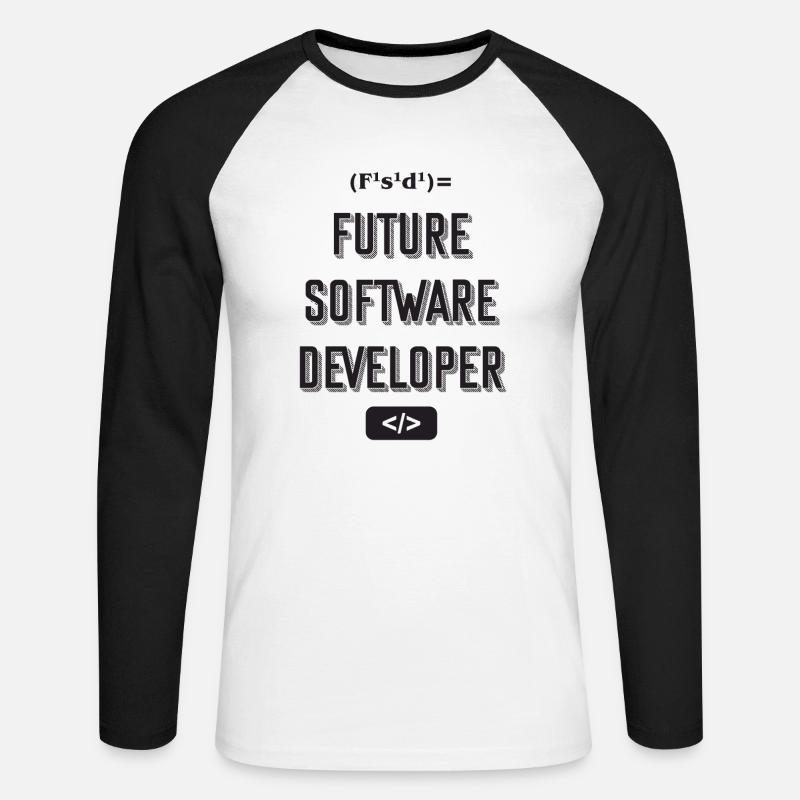 Future software developer - Unisex Long Sleeve Baseball T-Shirt - white/black