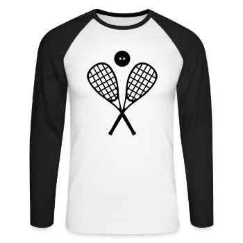 Squash - Unisex Baseballshirt langarm - Weiß/Schwarz - Vorne - Nik (191cm)
