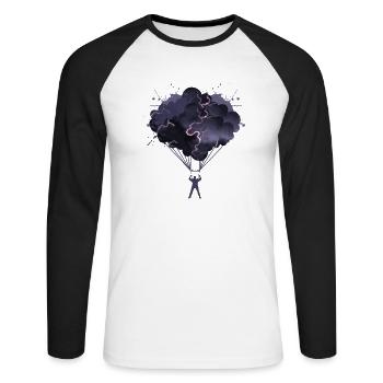 Parachute thunderstorm skydive skydiving lightning - Unisex Long Sleeve Baseball T-Shirt - white/black - Front - Nik (191cm)