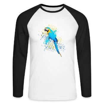 Parrot T Shirt - Unisex Long Sleeve Baseball T-Shirt - white/black - Front - Nik (191cm)
