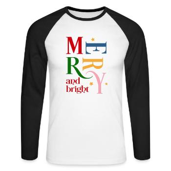 Christmas - Unisex Long Sleeve Baseball T-Shirt - white/black - Front - Nik (191cm)