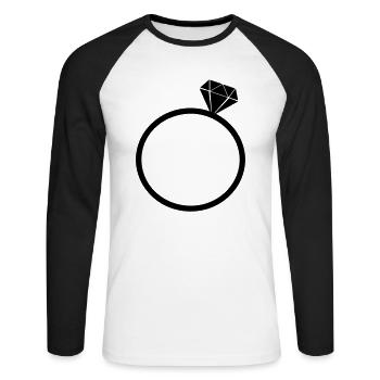 diamantring - Unisex Baseballshirt langarm - Weiß/Schwarz - Vorne - Nik (191cm)