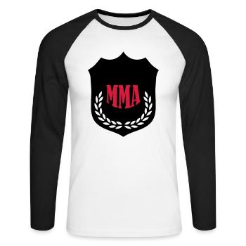 mma_02 - Unisex Long Sleeve Baseball T-Shirt - white/black - Front - Nik (191cm)