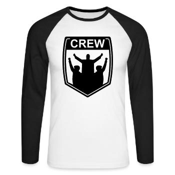 crew - Unisex Baseballshirt langarm - Weiß/Schwarz - Vorne - Nik (191cm)