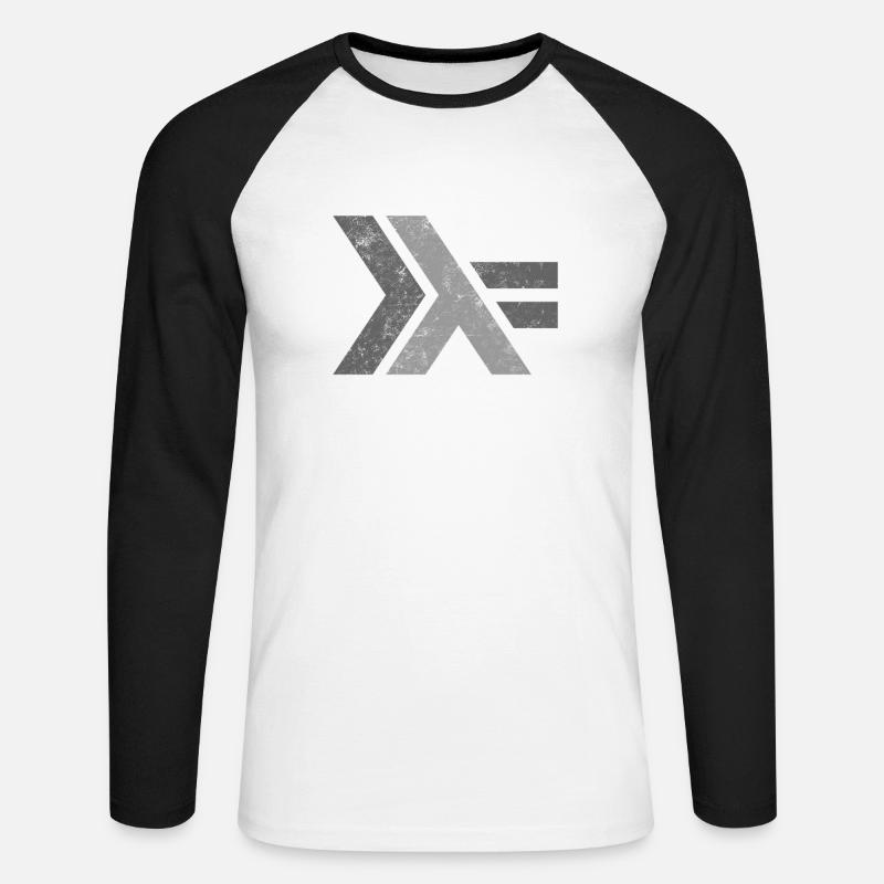 Haskell Programmiersprache Logo Design - Unisex Baseballshirt langarm - Weiß/Schwarz