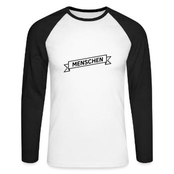 Fisch Geschenk für Angelfans Angler Fischer Männer - Unisex Baseballshirt langarm - Weiß/Schwarz - Vorne - Nik (191cm)