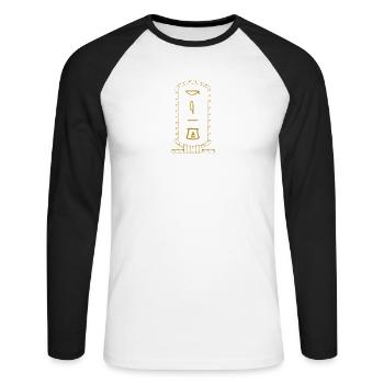 King Cartouche - T-shirt baseball manches longues Homme - blanc/noir - Devant - Nik (191cm)