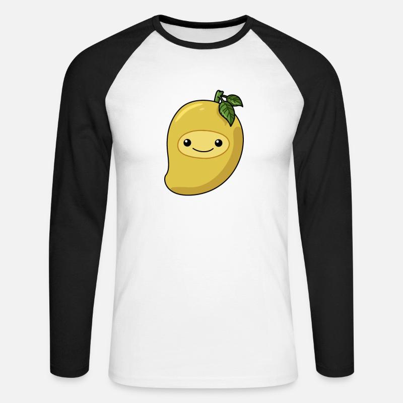 Comic Mango - Unisex Baseballshirt langarm - Weiß/Schwarz