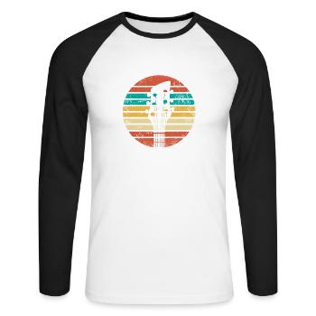 Retro electric guitar gift electric guitar guitarist - Unisex Long Sleeve Baseball T-Shirt - white/black - Front - Nik (191cm)
