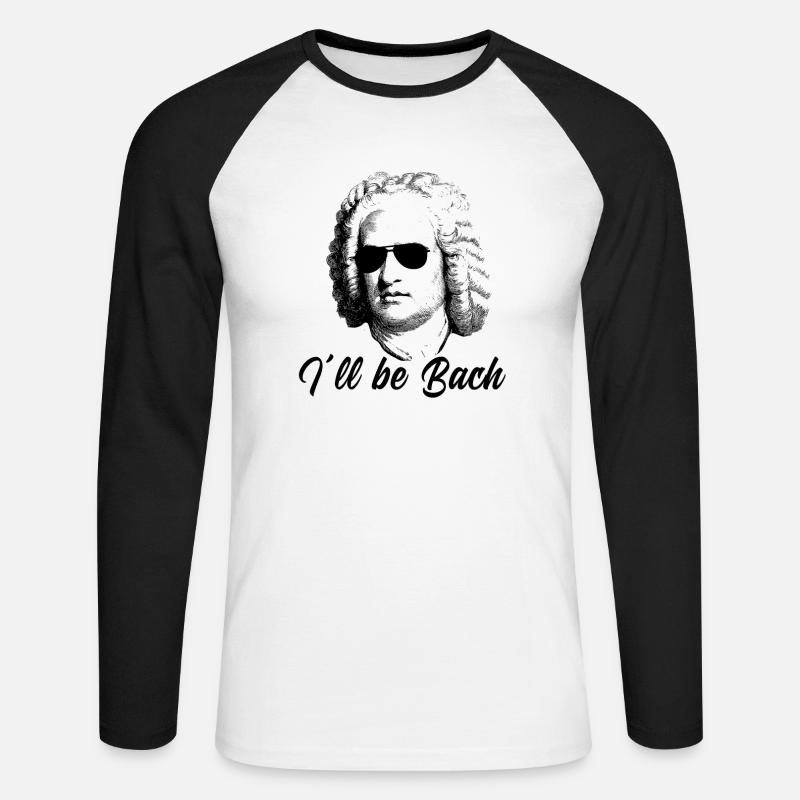 Johann Sebastian Bach - Io sarò bach - Maglia da baseball a manica lunga da uomo - bianco/nero