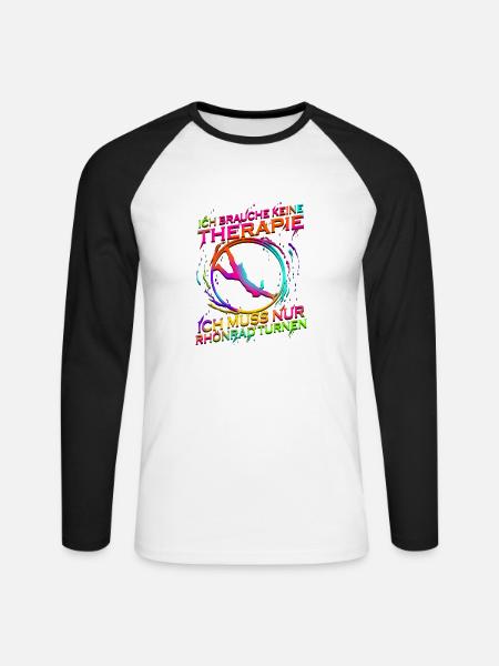 Rhönrad Therapie Turnen Gymnastik Rhönradturner - Unisex Baseballshirt langarm - Weiß/Schwarz