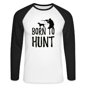 Hunter hunting hunting - Unisex Long Sleeve Baseball T-Shirt - white/black - Front - Nik (191cm)