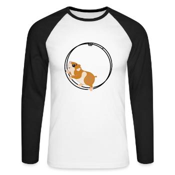 Rhönrad TShirt für die Turnerin - Unisex Baseballshirt langarm - Weiß/Schwarz - Vorne - Nik (191cm)