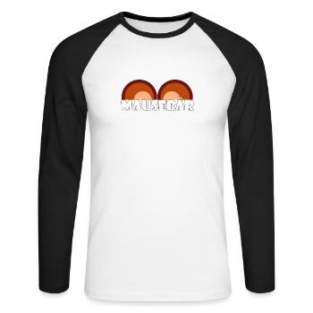 Kosename Mausebär Geschenkidee - Unisex Baseballshirt langarm - Weiß/Schwarz - Vorne - Nik (191cm)