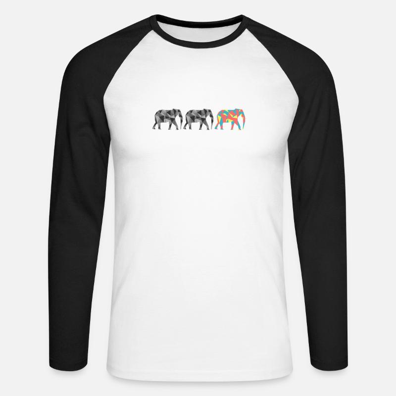 Be Different - Unisex Baseballshirt langarm - Weiß/Schwarz