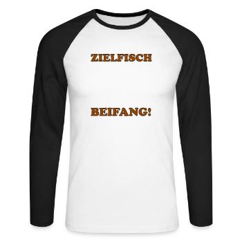 Wels Angeln - Unisex Baseballshirt langarm - Weiß/Schwarz - Vorne - Nik (191cm)