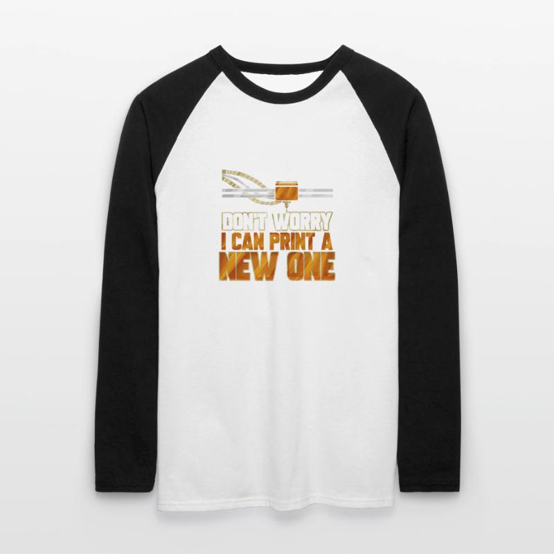 3D Nerd 3D Printer Don't Worry Technik Drucker Unisex Baseballshirt langarm