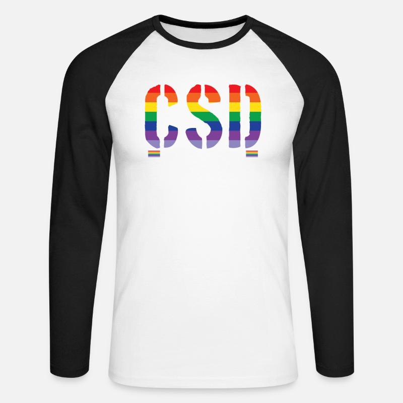 Christopher Street Day CSD LGBT - Unisex Baseballshirt langarm - Weiß/Schwarz
