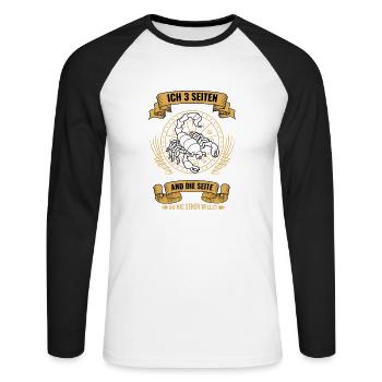 Stolzen Illustration Vom Sternzeichen Skorpion - Unisex Baseballshirt langarm - Weiß/Schwarz - Vorne - Nik (191cm)