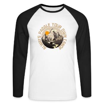 canoe kayak - Unisex Baseballshirt langarm - Weiß/Schwarz - Vorne - Nik (191cm)