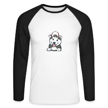 Husky - Unisex Long Sleeve Baseball T-Shirt - white/black - Front - Nik (191cm)