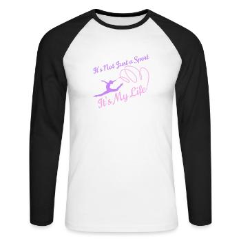 Gymnast gymnast gymnast funny gymnastics saying gymnast - Unisex Long Sleeve Baseball T-Shirt - white/black - Front - Nik (191cm)