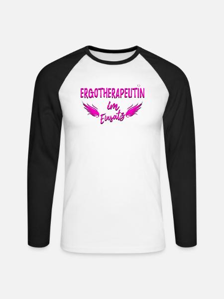ERGOTHERAPEUTIN - Unisex Baseballshirt langarm - Weiß/Schwarz