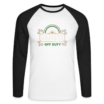 Barista Of Duty - Barista - T-shirt baseball manches longues Homme - blanc/noir - Devant - Nik (191cm)