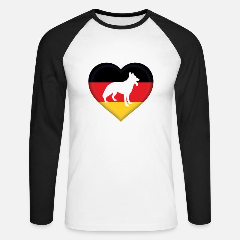 German Shepherd German Shepherd Gift - Unisex Long Sleeve Baseball T-Shirt - white/black