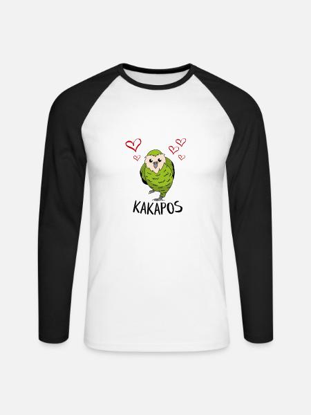 Just a Girl who loves Kakapos Neuseeland Papagei - Unisex Baseballshirt langarm - Weiß/Schwarz