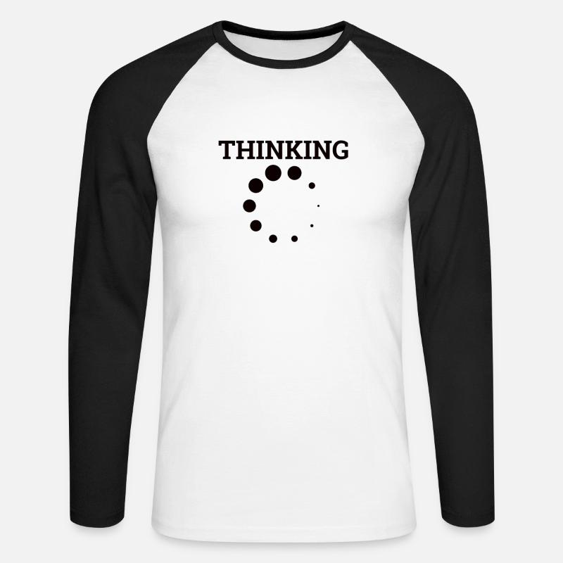 "Thinking" | Computer, Computer Science, Geek - Unisex Long Sleeve Baseball T-Shirt - white/black