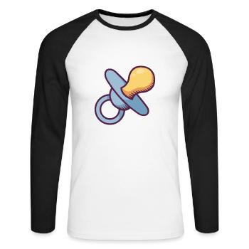 Baby Essential - Unisex Baseballshirt langarm - Weiß/Schwarz - Vorne - Nik (191cm)