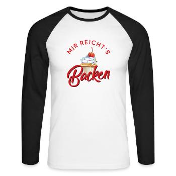 Mir Reicht's Ich Geh Backen Bäcker Konditor Beruf - Unisex Baseballshirt langarm - Weiß/Schwarz - Vorne - Nik (191cm)