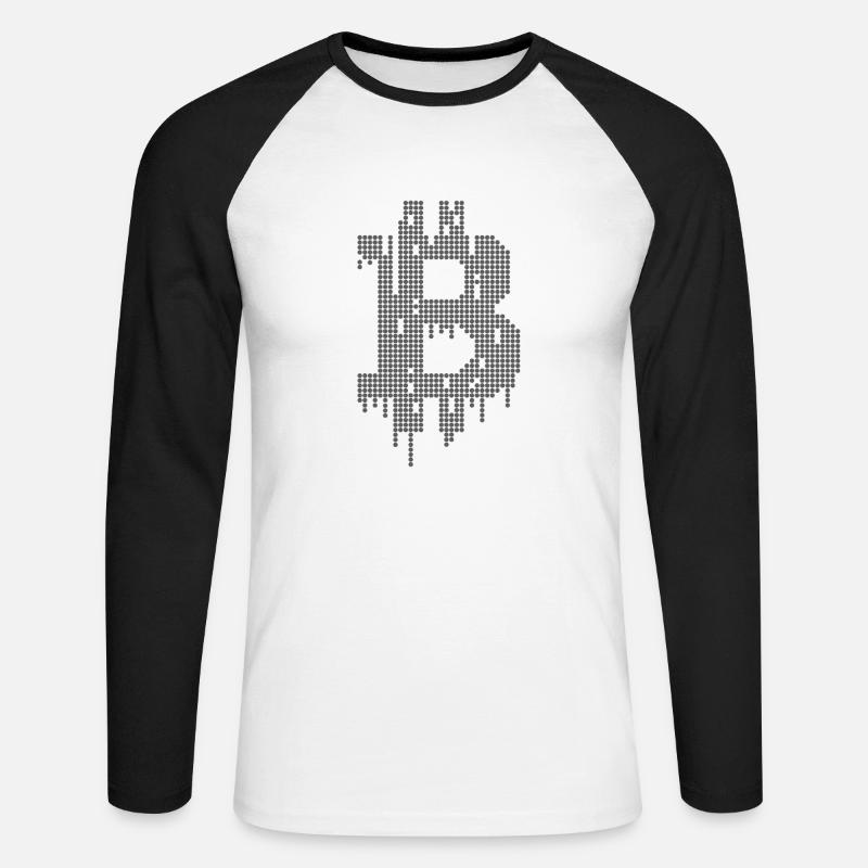 Bitcoin (Bitcoin) - Maglia da baseball a manica lunga da uomo - bianco/nero