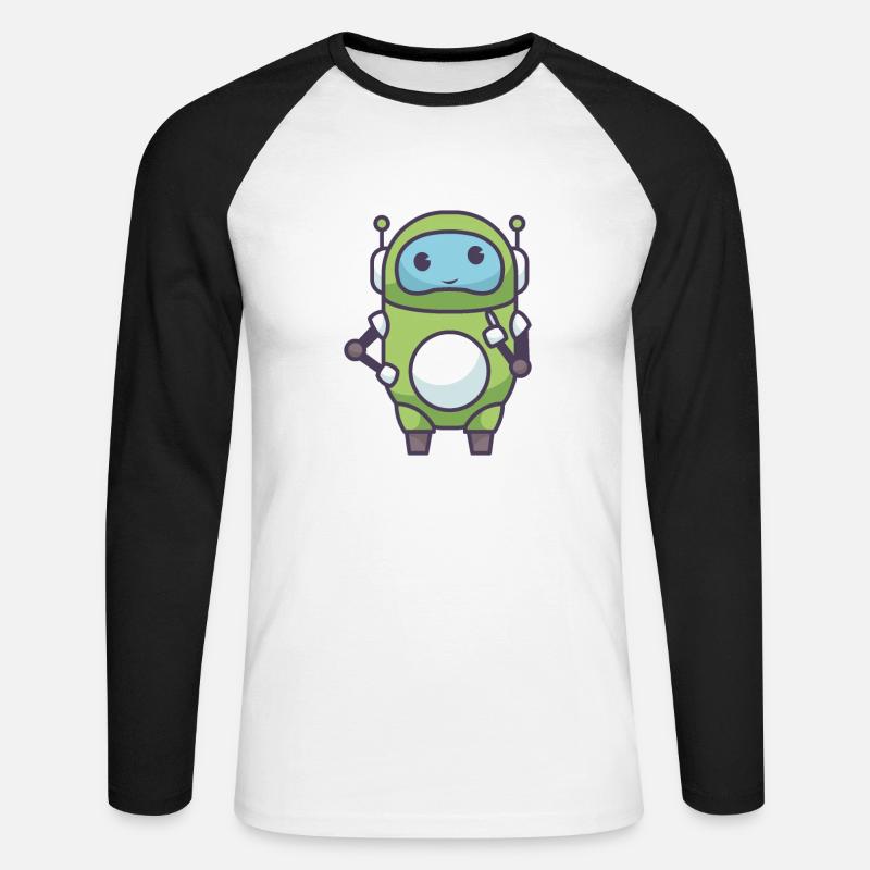 Robotik eines Roboters - Unisex Baseballshirt langarm - Weiß/Schwarz