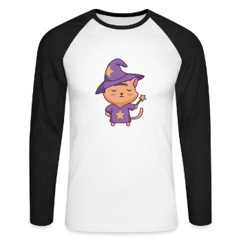 Fantasy Board Game - Unisex Long Sleeve Baseball T-Shirt - white/black - Front - Nik (191cm)