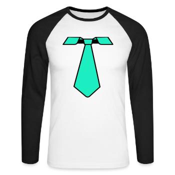 Cravate Mardi Gras Mardi Gras - T-shirt baseball manches longues Homme - blanc/noir - Devant - Nik (191cm)