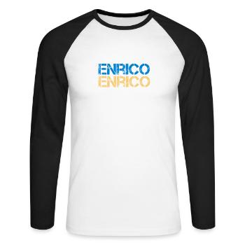 Enrico - Unisex Baseballshirt langarm - Weiß/Schwarz - Vorne - Nik (191cm)