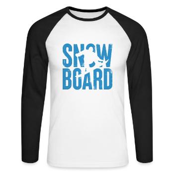 Snowboard Snowboarding Gift for Kids - T-shirt baseball manches longues Homme - blanc/noir - Devant - Nik (191cm)