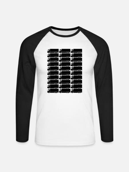 Fernfahrer LKW Fahrer Berufskraftfahrer - Unisex Baseballshirt langarm - Weiß/Schwarz