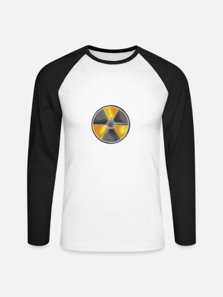 RADIOLOGIST: Caffeine Radiation Cuss Words - Unisex Baseballshirt langarm - Weiß/Schwarz
