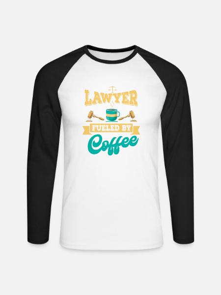Anwalt Kaffee Anwalt Geschenk - Unisex Baseballshirt langarm - Weiß/Schwarz